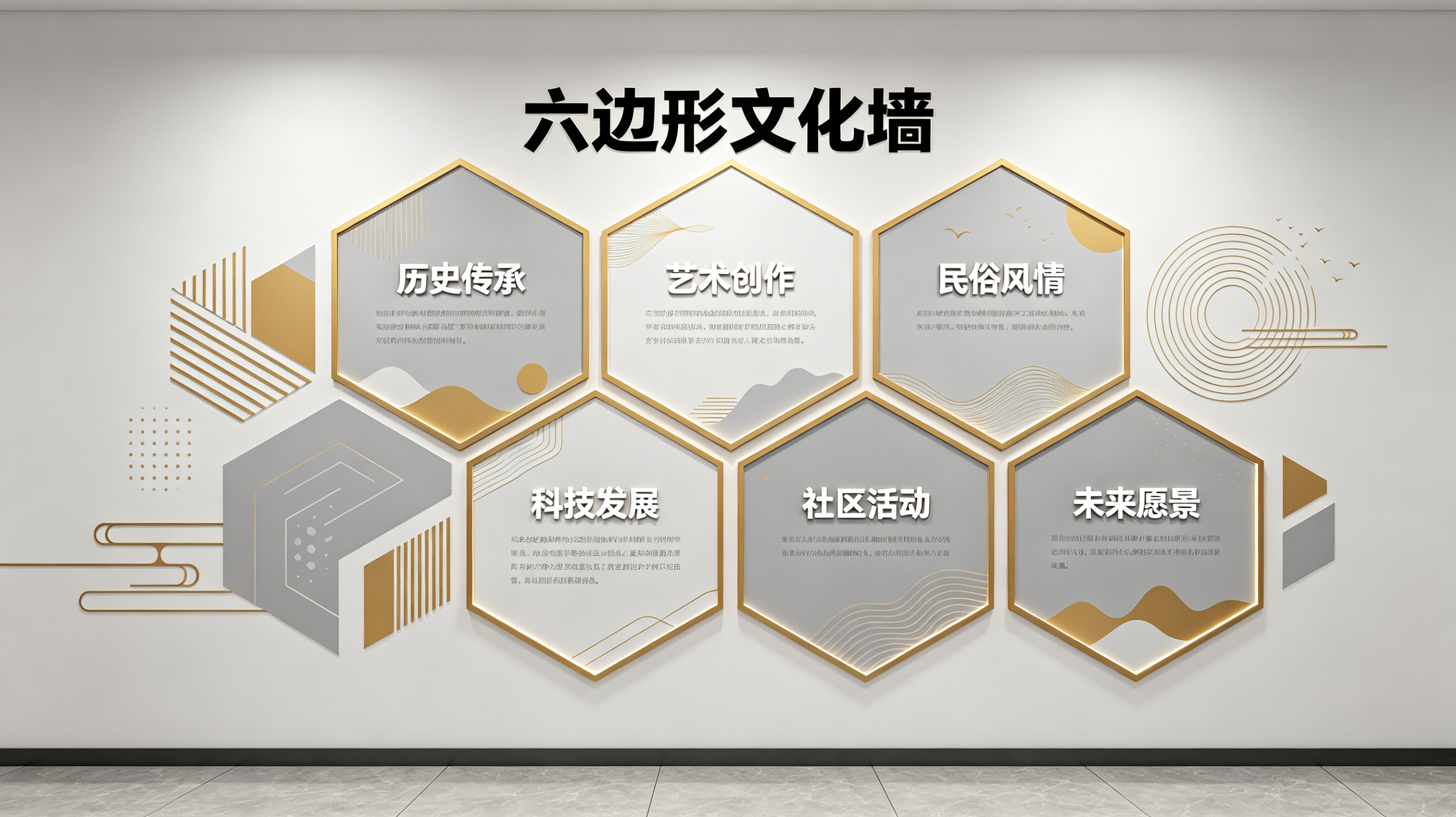 龙泉企业文化墙 | 六边形信息美学